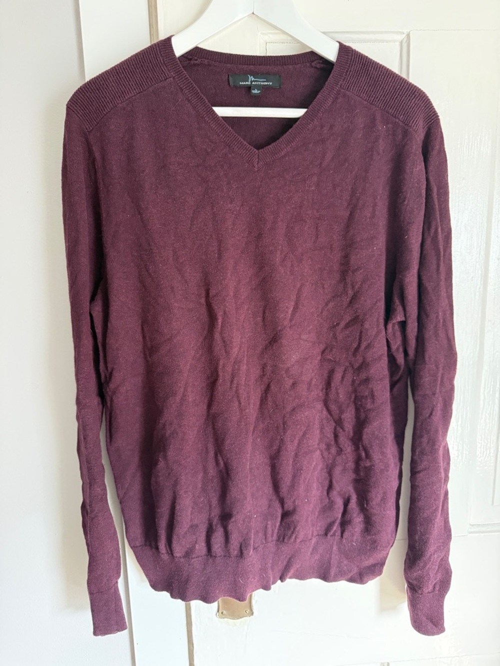 Marc Anthony Men's V-Neck Sweater in Burgundy